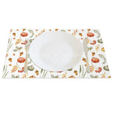 Lofaris Autumn Pumpkin Nut and Willow Leaf Set of 4 Placemats for Rustic Fall Thanksgiving Decor
